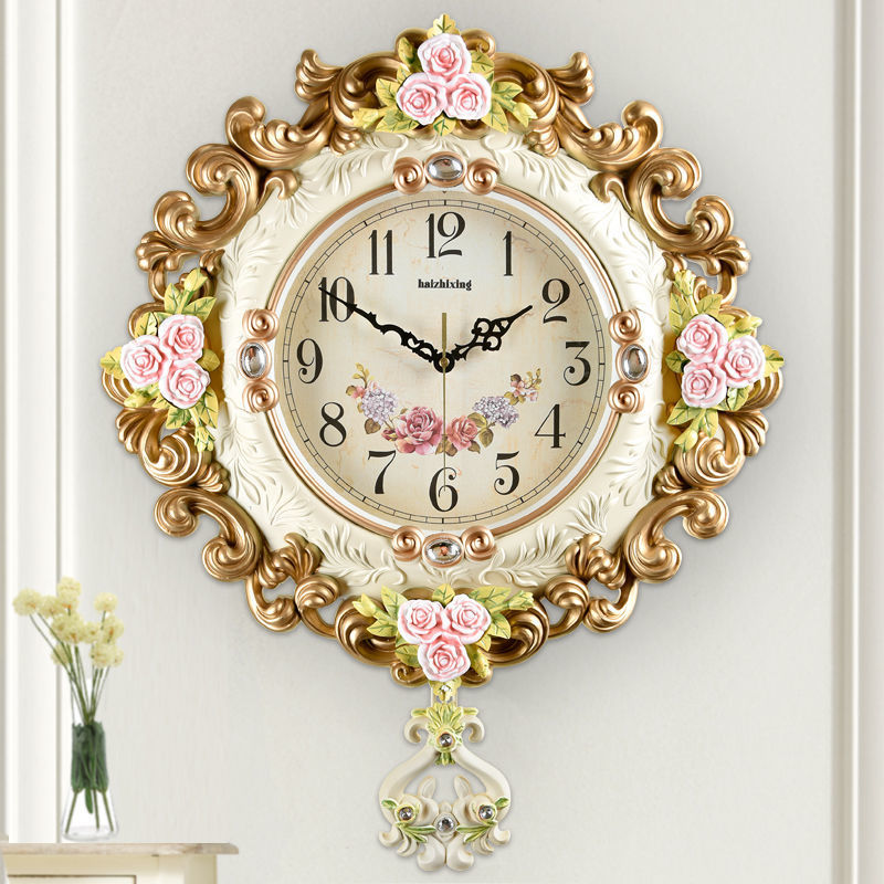 欧式时尚钟表挂钟客厅静音石英钟装饰钟家用现代挂表创意简约时钟