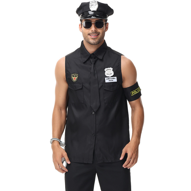 Amazon new adult male police Foreign trade supply police professional role playing cosplay game clothes