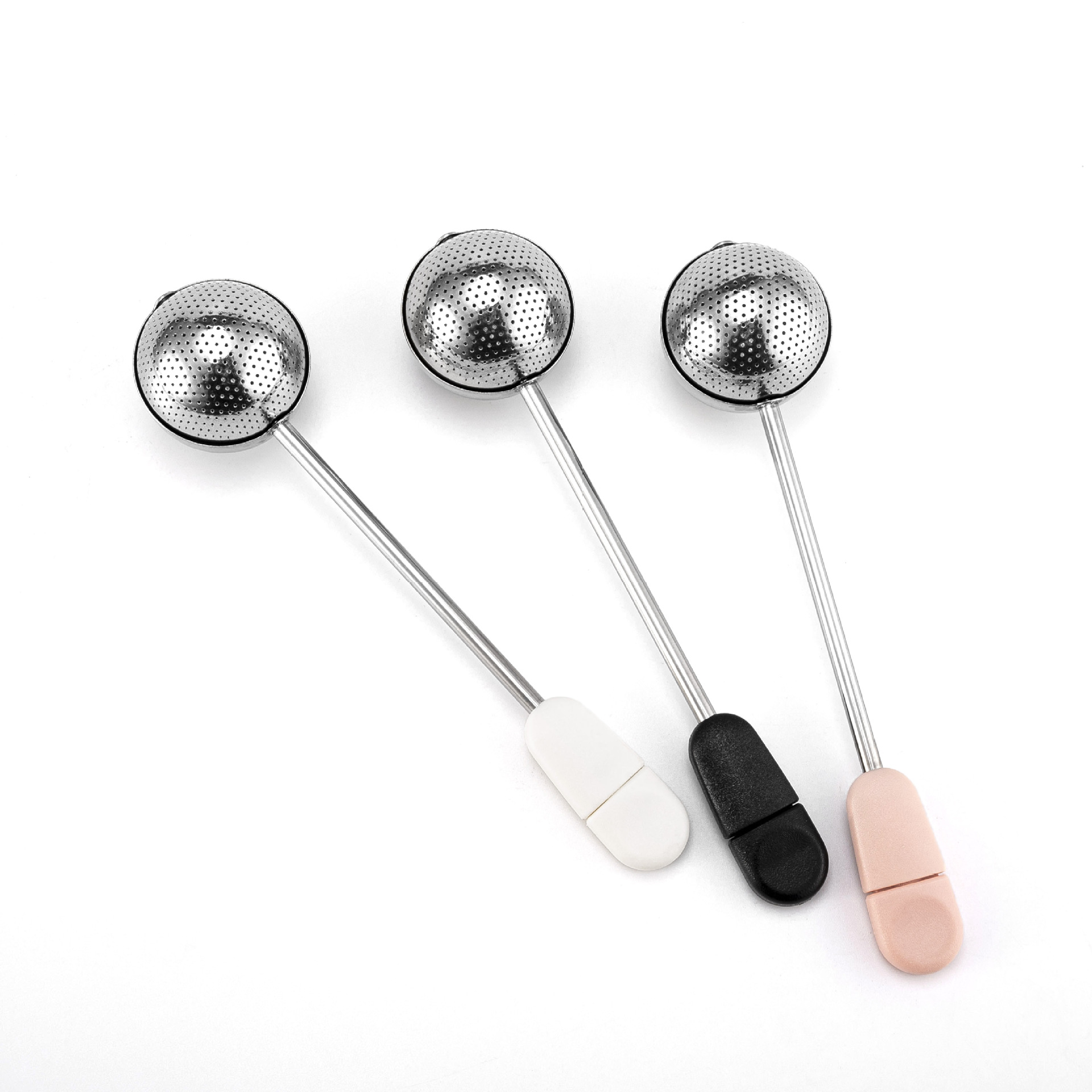 Suministro directo de fábrica de acero inoxidable 304 giratorio de un solo lado agujero de doble cara Filtro de filtro de malla de café té separador de malla colador 5