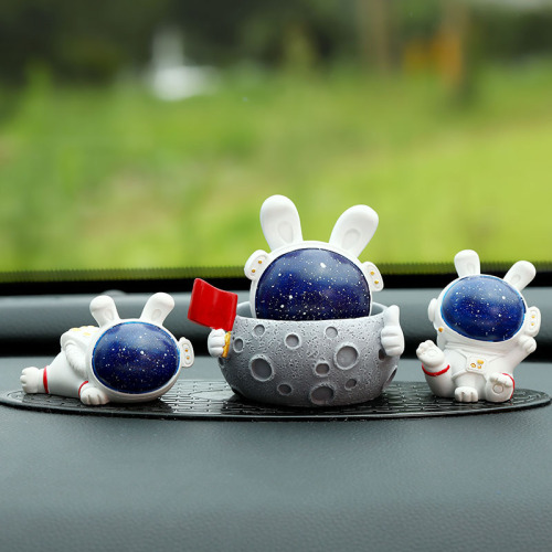 Astronaut Star Rabbit Car Resin Ornaments Car Decorations Center Console  New Car Interiors Wholesale