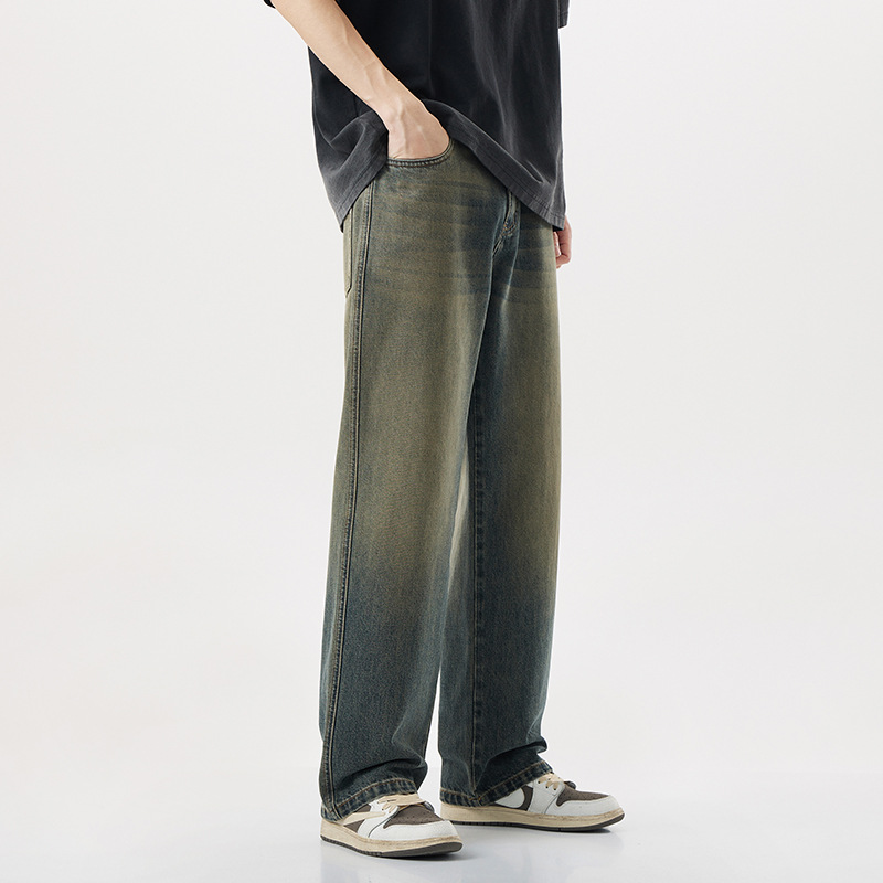 Summer retro loose straight jeans