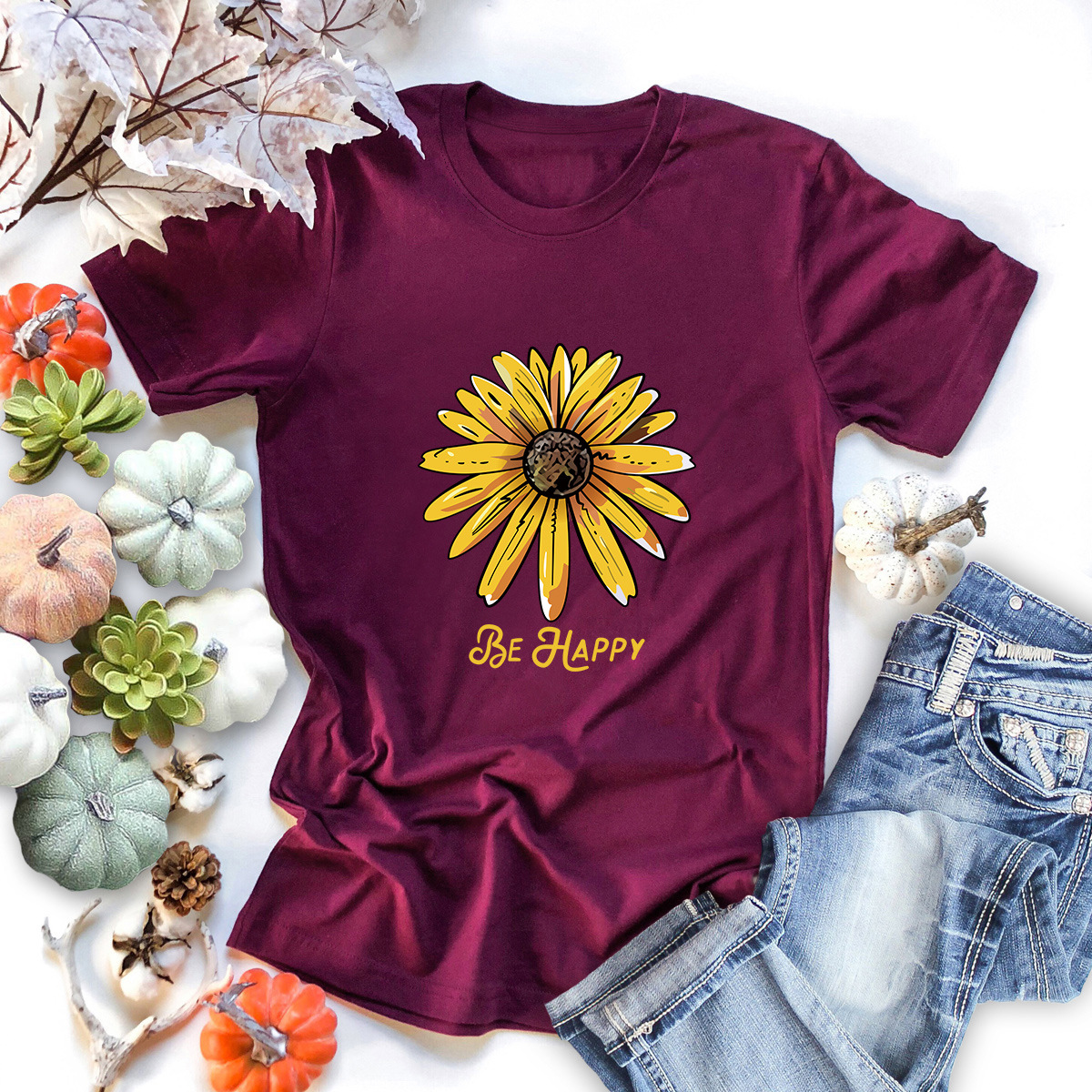 Women's T-shirt Short Sleeve T-shirts Printing Fashion Flower display picture 4