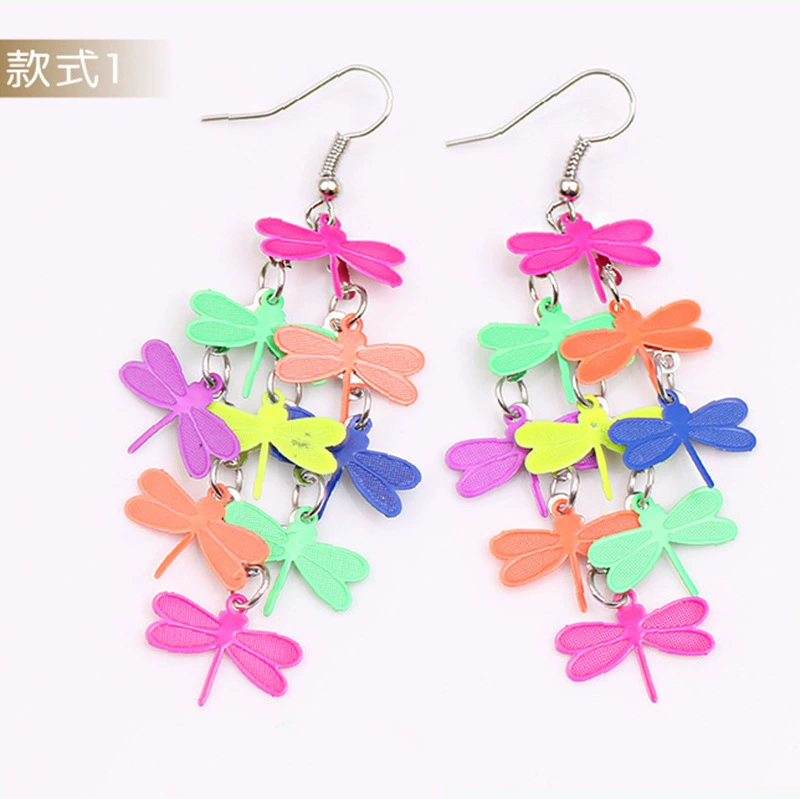 Fashion Earrings, long dangle multicolor 12 cm, lightweight 7 g accessory