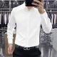Men's Long-Sleeved Black Slim Trendy Shirt Autum Business Professional Formal Casual White Shirt Suit Base Size