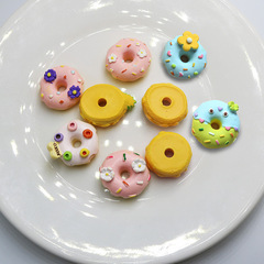 新款仿真食玩diy樹脂亞光菠蘿甜甜圈 奶油膠手機殼配件髮夾頭飾品