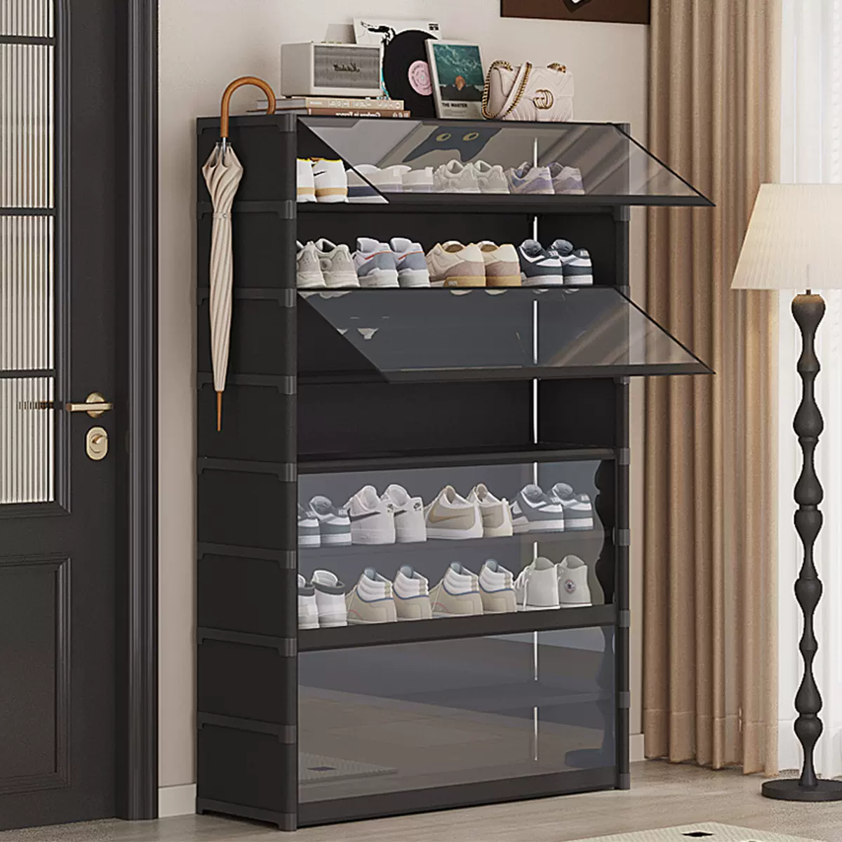 鞋架多层家用门口结实耐用防尘透明鞋子置物架宿舍简易鞋柜收纳