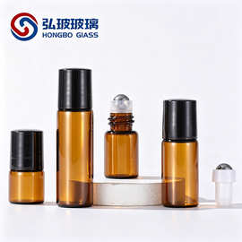 现货1ml滚珠瓶 2ML走珠瓶 茶色精油瓶 玻璃走珠瓶分装瓶 现货彩色