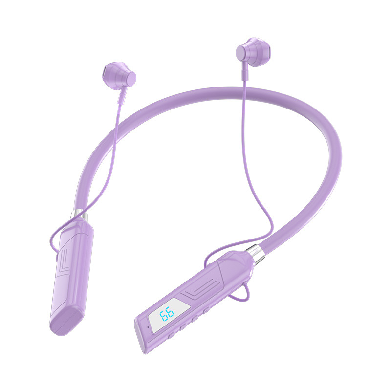 Wireless Bluetooth earphones, neck mounted, in ear noise reduction, ultra long battery life, digital display, earphone,_voghion.com