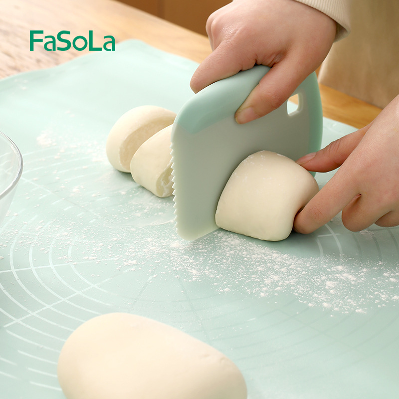Fasola Multifunctional Noodle Cutter Household Scraper Baking Scraper Smoother Moon Cake Dough Scraper Kitchen Baking