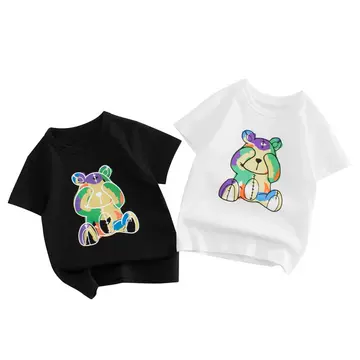 27kids Korean children's clothing wholesale summer New 2023 children's short sleeve T-shirt male baby clothes live supply