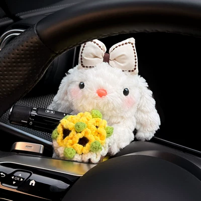 Sürətlər qutusu və əl tormozu başlıqları Doll Interior Wiper Turn - rice-pattern-knotted-yellow-bouquet-lop-eared-rabbit-huibang
