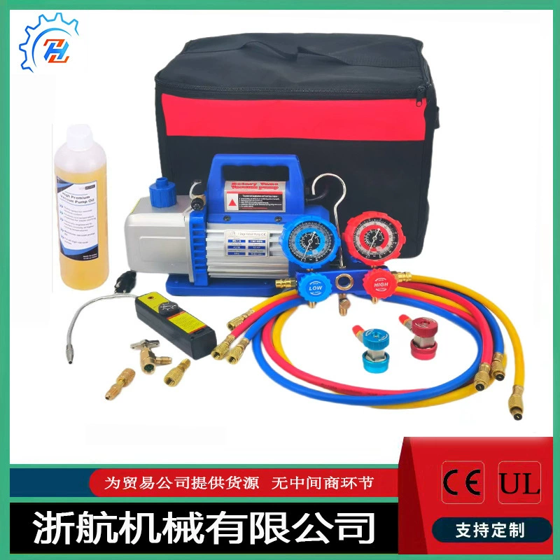 Небольшой вакуумный насос 4CFM/VP135/110V600HZ роторный вакуумный насос лопасти поддерживая манометр хладагента