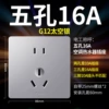 Five-hole 16A socket [upgraded space silver]