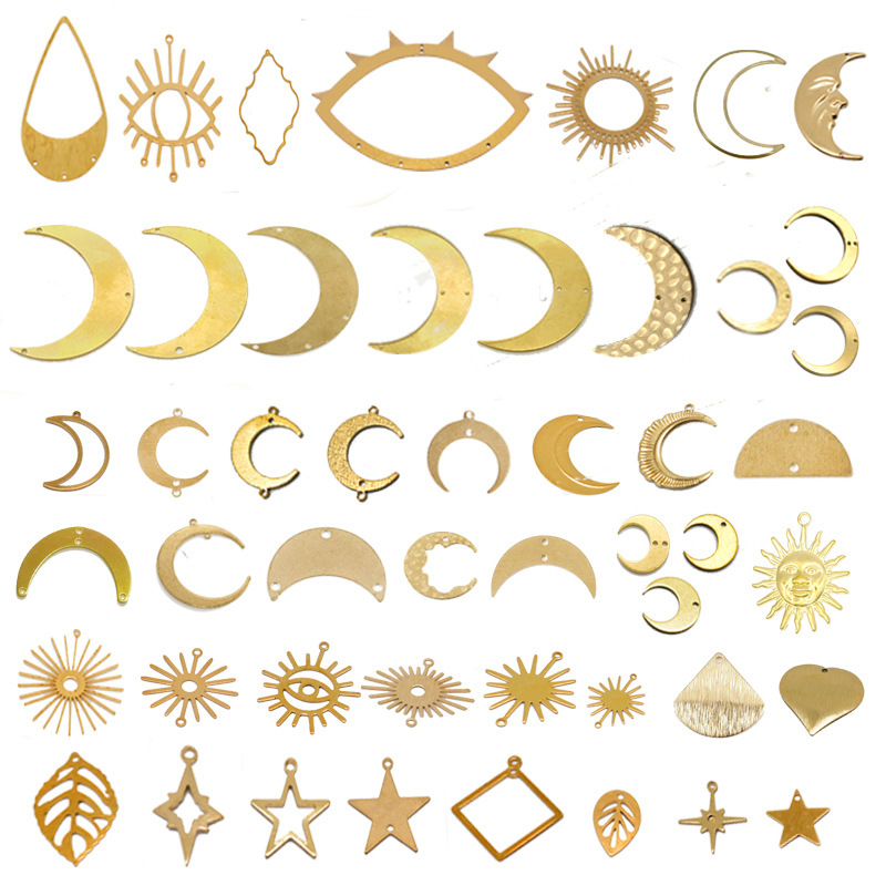 DIY wind chime pendant, dream catcher, INS crystal decoration, copper jewelry accessories, best-selling star, moon, sun, eye designs