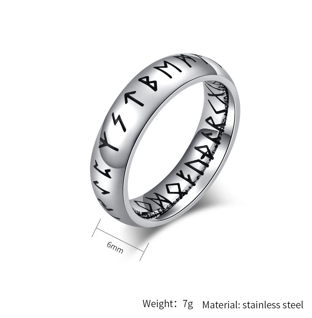 8g Weight Punk Geometric Letter Titanium Steel Polishing Rings
