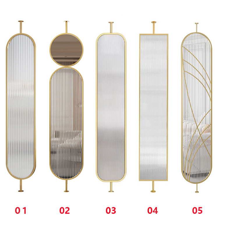 Changhong Glass Screen Scandinavian Modern Guest Restaurant Partition Simple Entry Screen Iron Stainless Partition Wall