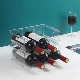Cross -Bordder Transparent Pet Red Wine Rick может наложить полку хранения холодильника для вина