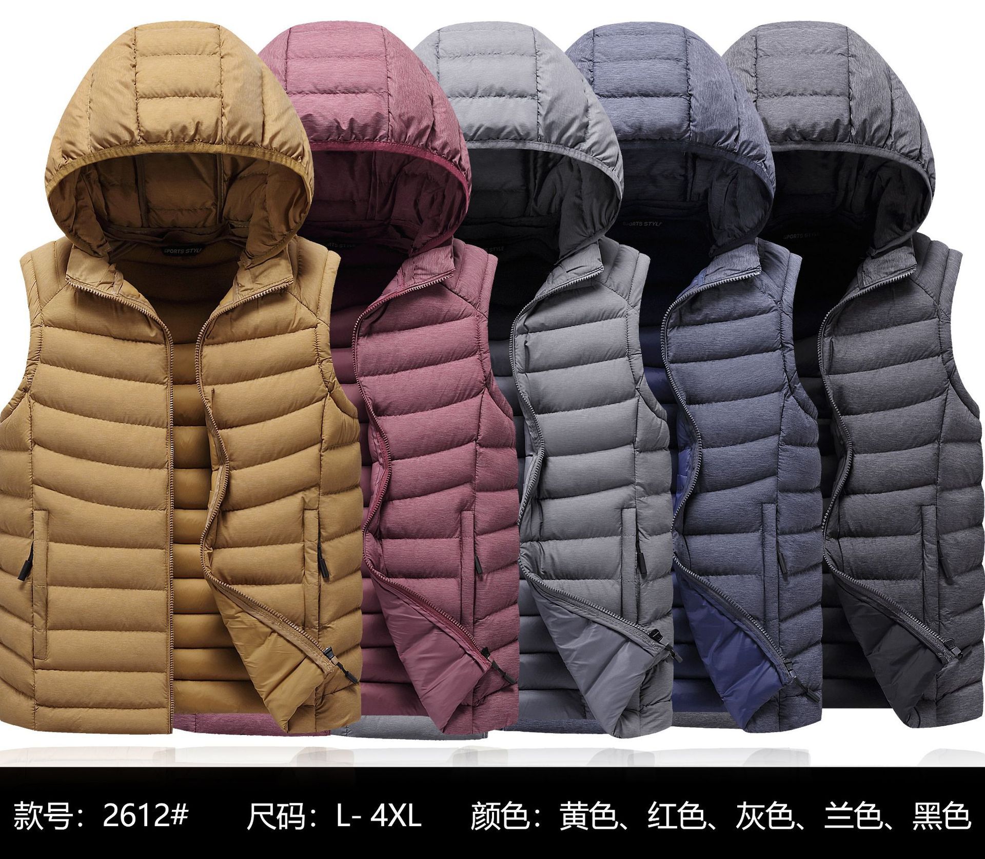 Chaleco costilla transfronteriza Chaleco de algodón Otoño e Invierno de los hombres chaqueta caliente forrada polar sin mangas abajo Chaleco de algodón Comercio exterior al por mayor