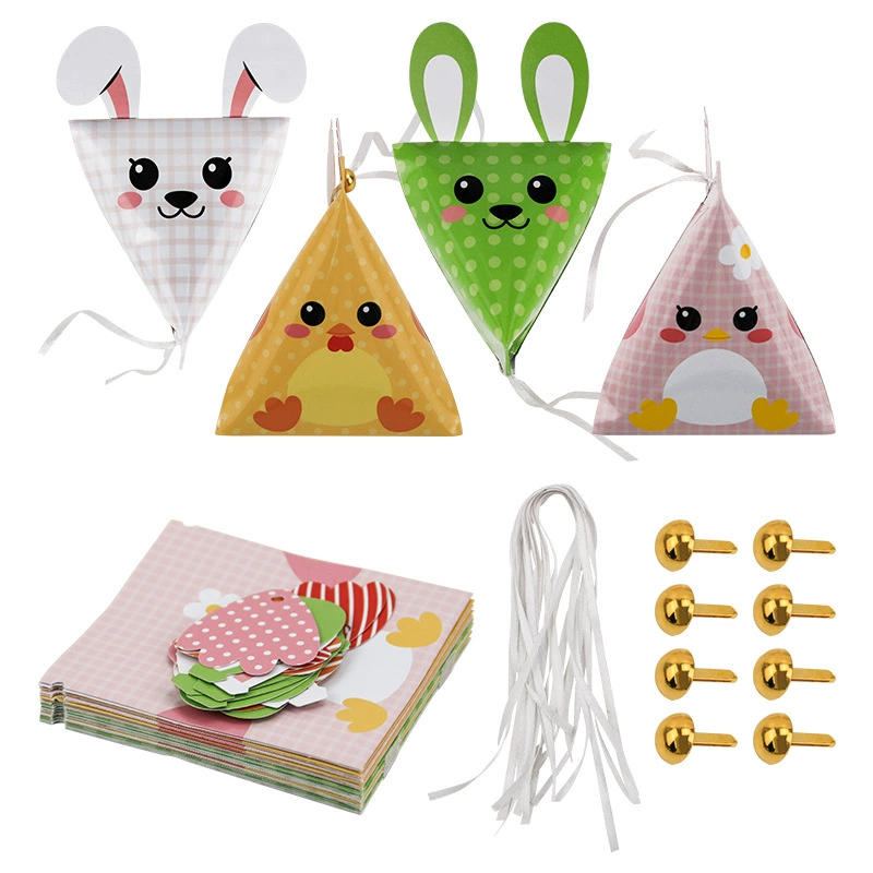 Кросс-граничная оптовая продажа новых пасхальных конфетных коробок, шоколадных упаковок, подарочных коробок для вечеринок, треугольных бумажных коробок для упаковки.