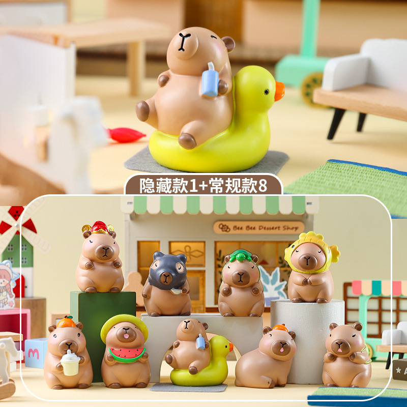 网红热卖新款可爱手办暹罗小豆豆甜品屋盲盒创意桌面摆件装饰批发|undefined