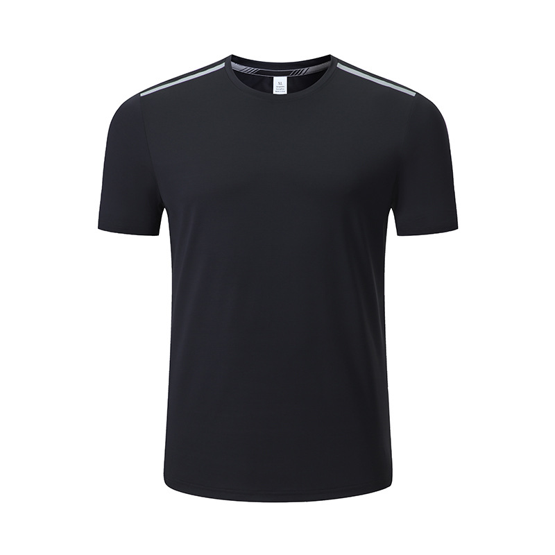 Cross-border nylon de secado rápido camiseta hombres Amazon eBay fitness correr cuello redondo deportes hielo seda manga corta entrenamiento top