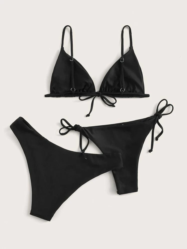 Women's Gender Women's Solid Color 3 Pieces Set Bikinis Swimwear