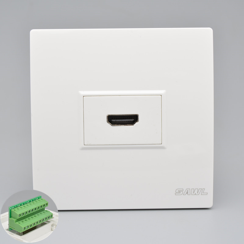 高清HDMI插座86型暗装墙壁4K多媒体hdmi面板拧螺丝免焊接高清面板