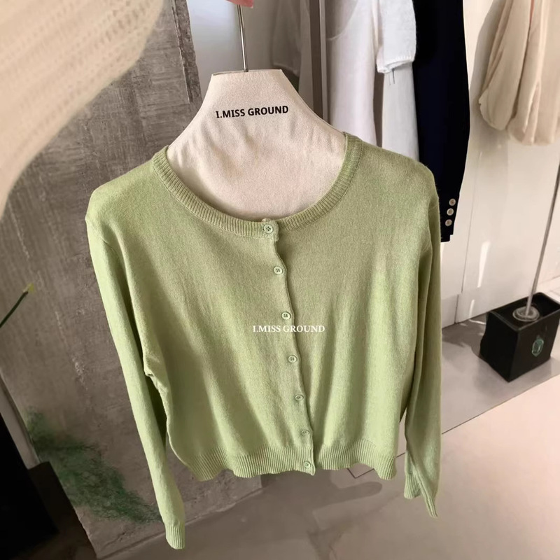 Guangzhou Shisanxing Imis* In-Stock! 2026 Spring New Style Simple Versatile Slim-Fit Round-Neck Knitted Cardigan for Women