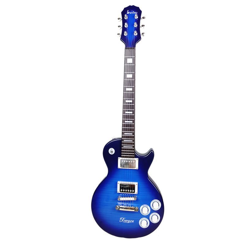 Transfronterizo puede tocar juguetes de guitarra eléctrica de simulación para niños, niños y niñas, guitarra pequeña, bajo, música, instrumentos musicales para principiantes de 6 cuerdas