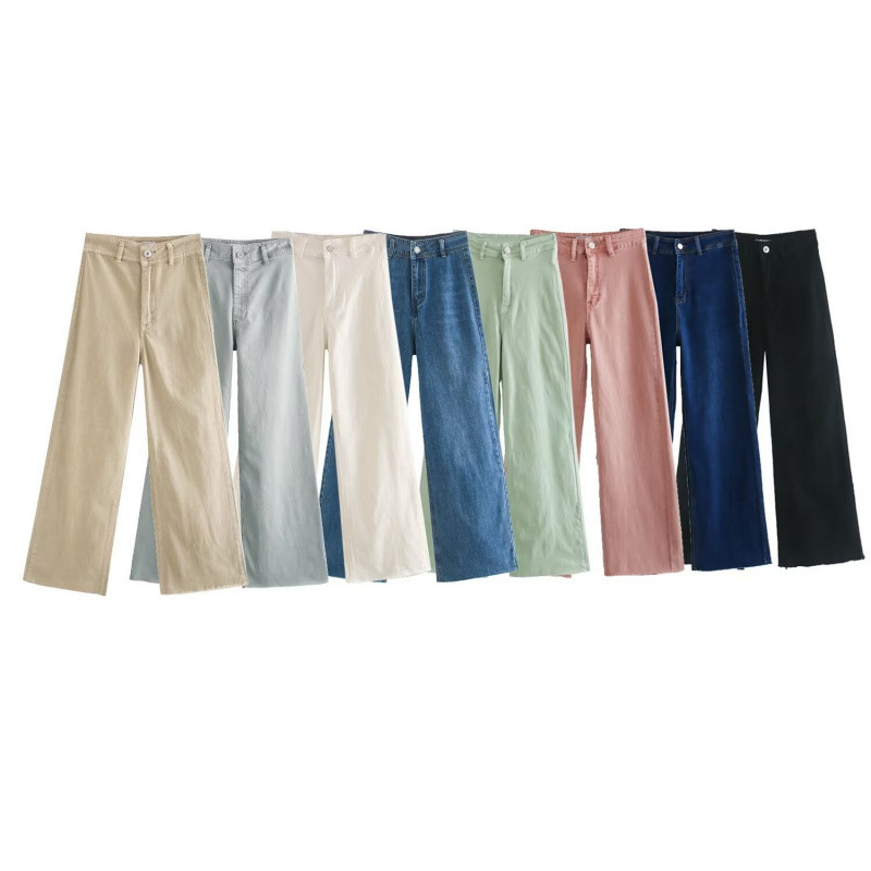 2026 European and American Style New Wide-Leg Casual Pants for Women Versatile Loose Navy Style Straight High-Waisted Jeans 2026 European and American Style New Wide-Leg Casual Pants for Women Versatile Loose Navy Style Straight High-Waisted Jeans