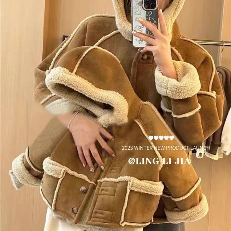 Tongxingyuan ropa para niños de estilo coreano para niños y niñas invierno Nuevo estilo occidental con capucha de doble cara capa superior abrigo de algodón acolchado para niños de moda