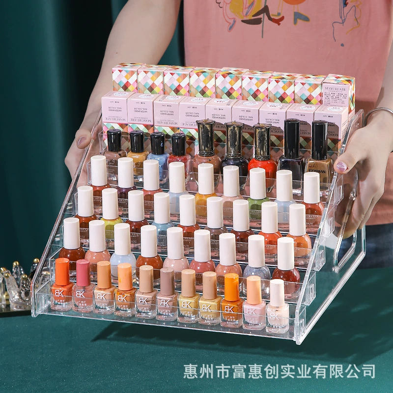 Acrylic Nail Polish Display Stand, Transparent Plastic Organizer, Multi-Layer 3–7 Tier