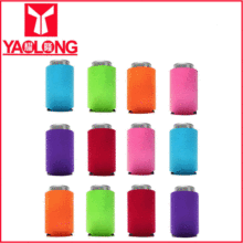 现货潜水料neoprene热升华印花LOGO啤酒可乐易拉罐连底折叠杯套