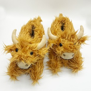 �羳�F؛��ƷHighland Cow Slippers�K���m��ţ�Lë��Ь���ᱣů