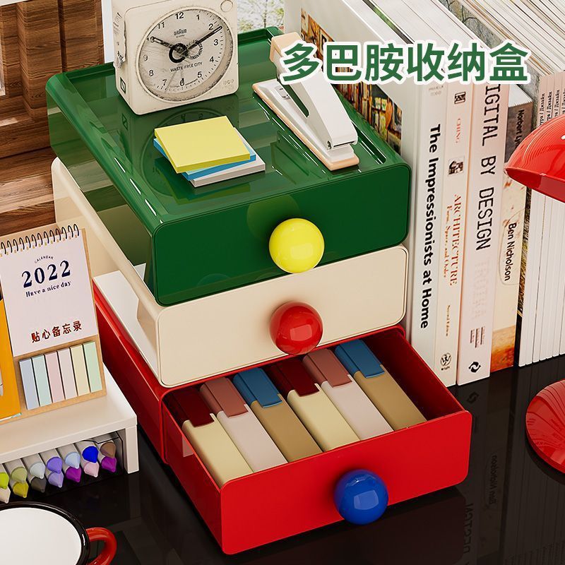 カスタマイズされたドーパミン収納ボックスは、多層の大容量収納ラック収納ボックス引き出し型デスクトップストレージと積み重ねることができます|undefined