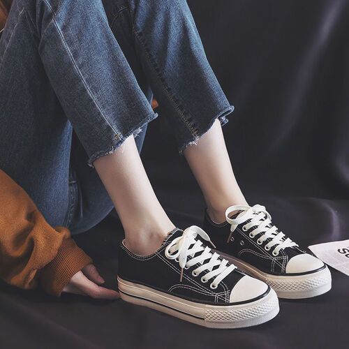 Women's cloth shoes  new thick-soled canvas shoes for female students Korean version retro height-increasing board shoes women's trendy white shoes
