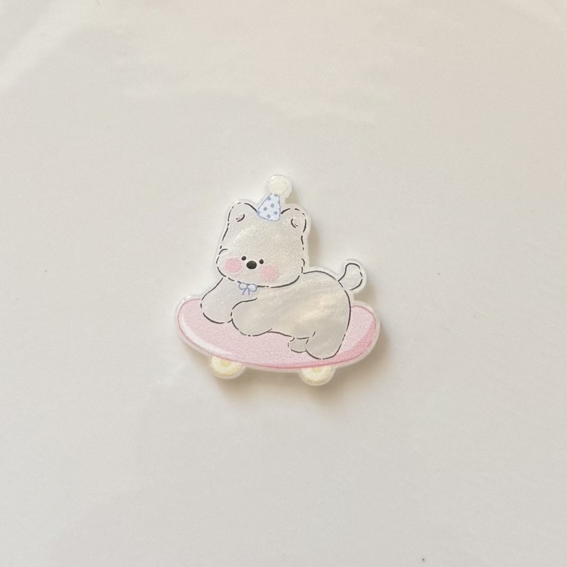漫画カラフルな二層ウエストハイランド子犬アクリルアクセサリー diy 携帯電話ケースアクセサリーホールシューズ冷蔵庫マグネット|undefined