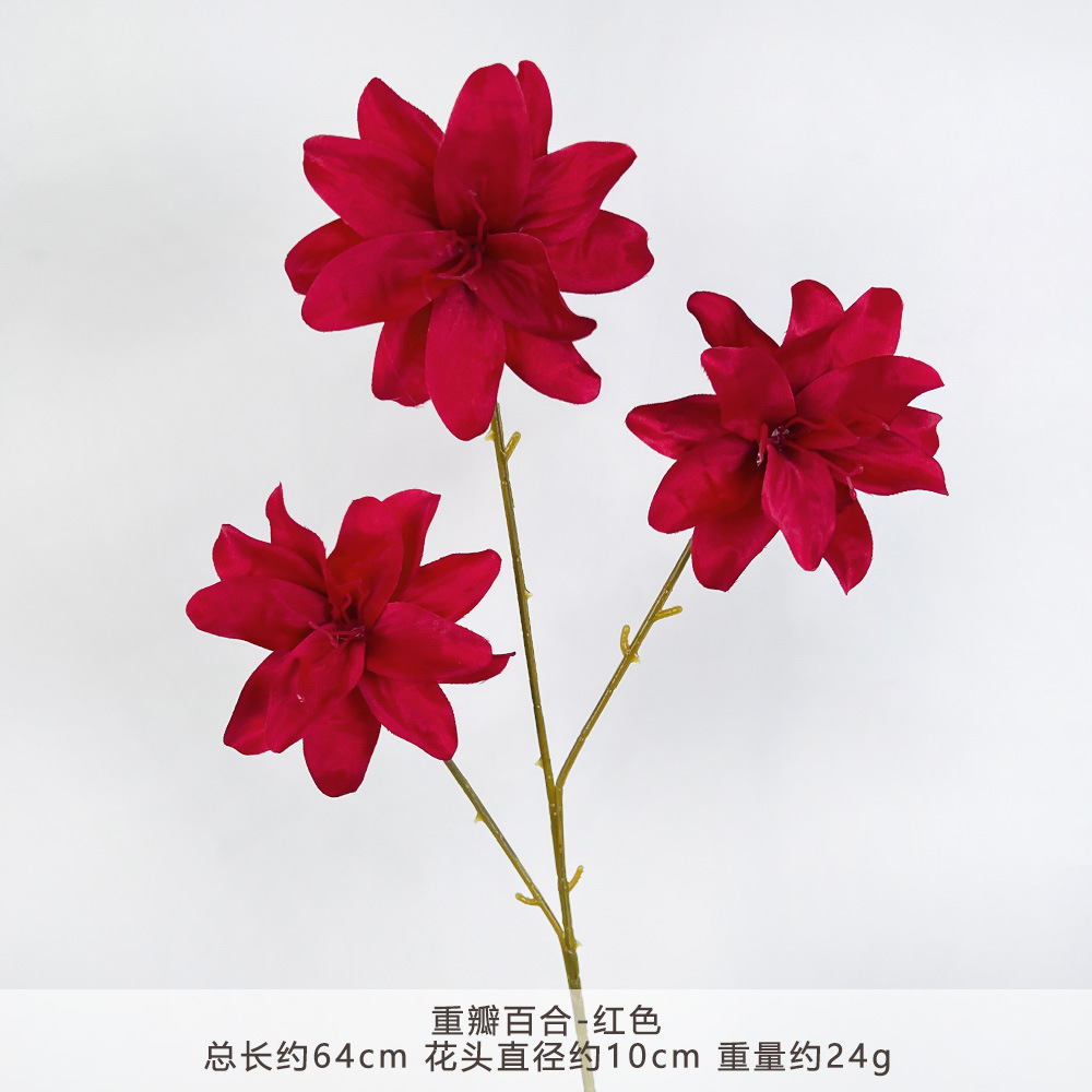 Mj-double lily-red