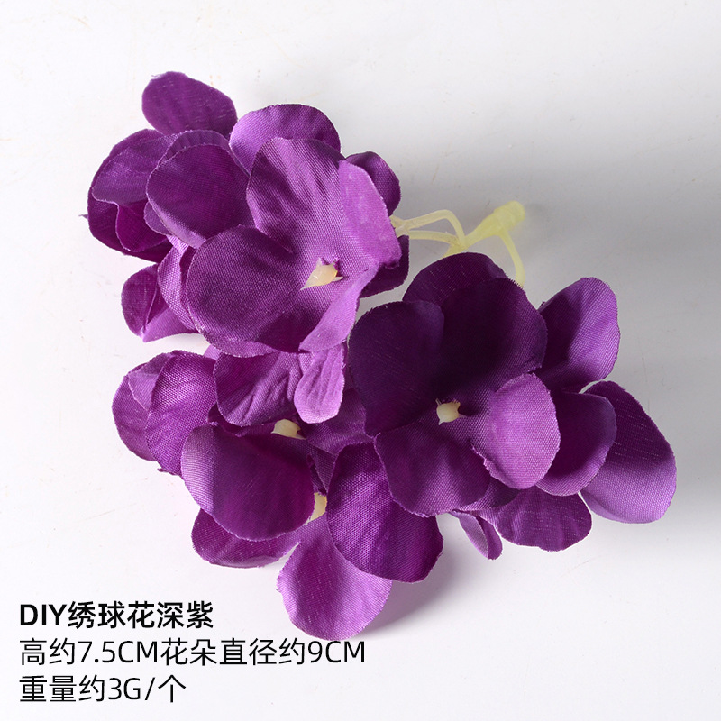 Simulación de flores falsas flores púrpura estilo Monet material DIY para la boda flor de broche flor flor flor flor de decoración diseño de guirnaldas