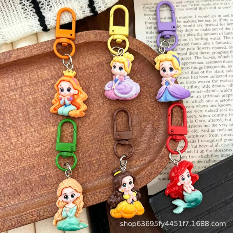 Cartoon Small Resin Mermaid Princess Keychain Pendant Cute Bag Backpack Keychain Decoration Gift Wholesale Cartoon Small Resin Mermaid Princess Keychain Pendant Cute Bag Backpack Keychain Decoration Gift Wholesale