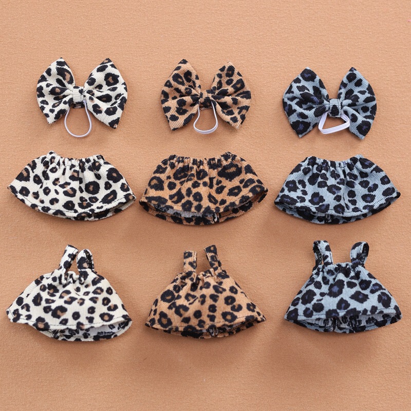17cm Doll Clothes Leopard Print Mini Skirt Doll Suspender Skirt Short Skirt Bow Hairpin Long-Legged Cat Clothes 17cm Doll Clothes Leopard Print Mini Skirt Doll Suspender Skirt Short Skirt Bow Hairpin Long-Legged Cat Clothes