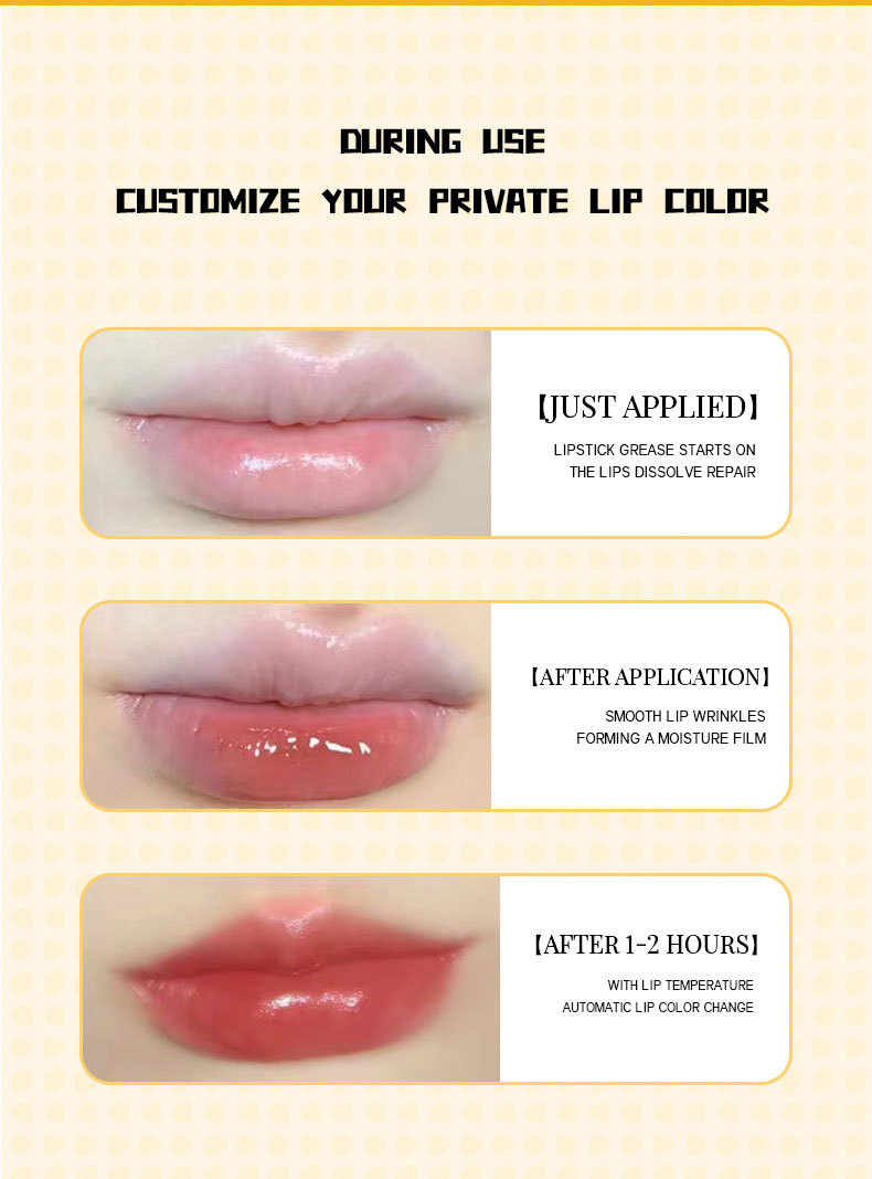 MAGIC CASA thermochromic cheese cheese-shaped lipstick is a transparent lipstick that does not fade easily undefined