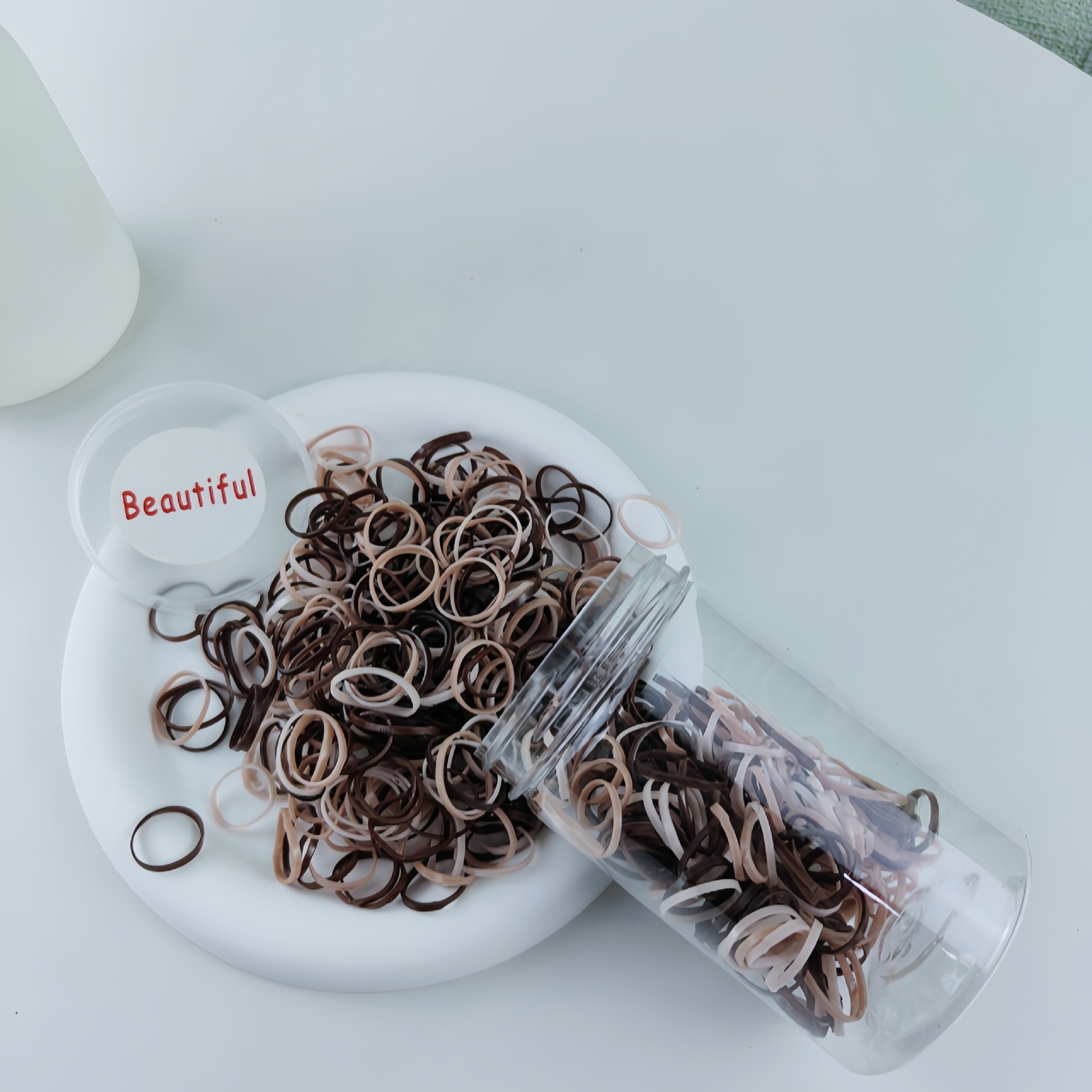 Nuevos niños enlatados desechables banda de goma no lesionar joyas de anillo de cabello accesorios de alta elasticidad trenzada elástica banda de goma de cabello