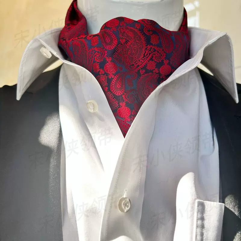 跨境款西装围脖领巾男士正装衬衫休闲复古商务英伦领口巾保暖