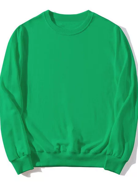 320g regular shoulder pure cotton autumn long-sleeve round-neck workwear plain solid color sweatshirt with custom embroidered logo