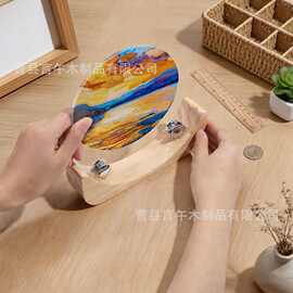 跨境木质桌面艺术品展示架  盘子玻璃艺术收藏品展览置物架