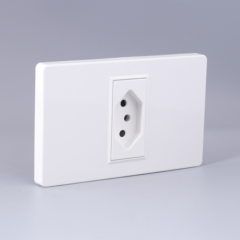巴西插座118型南非墙壁三孔巴西出口外贸10A三孔巴西插座面板批发