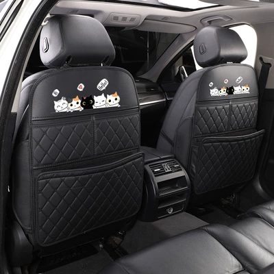 Car Anti-Wear and Anti-Dirt Pad | Chair back anti-kick pad - jet-black-cat-edition