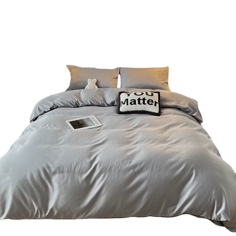 Свежие шелковые чехлы из четырех частей Студенческое общежитие постельное белье летнее легкое и роскошное простое стеганое одеяло высококачественное постельное белье 2m одеяло