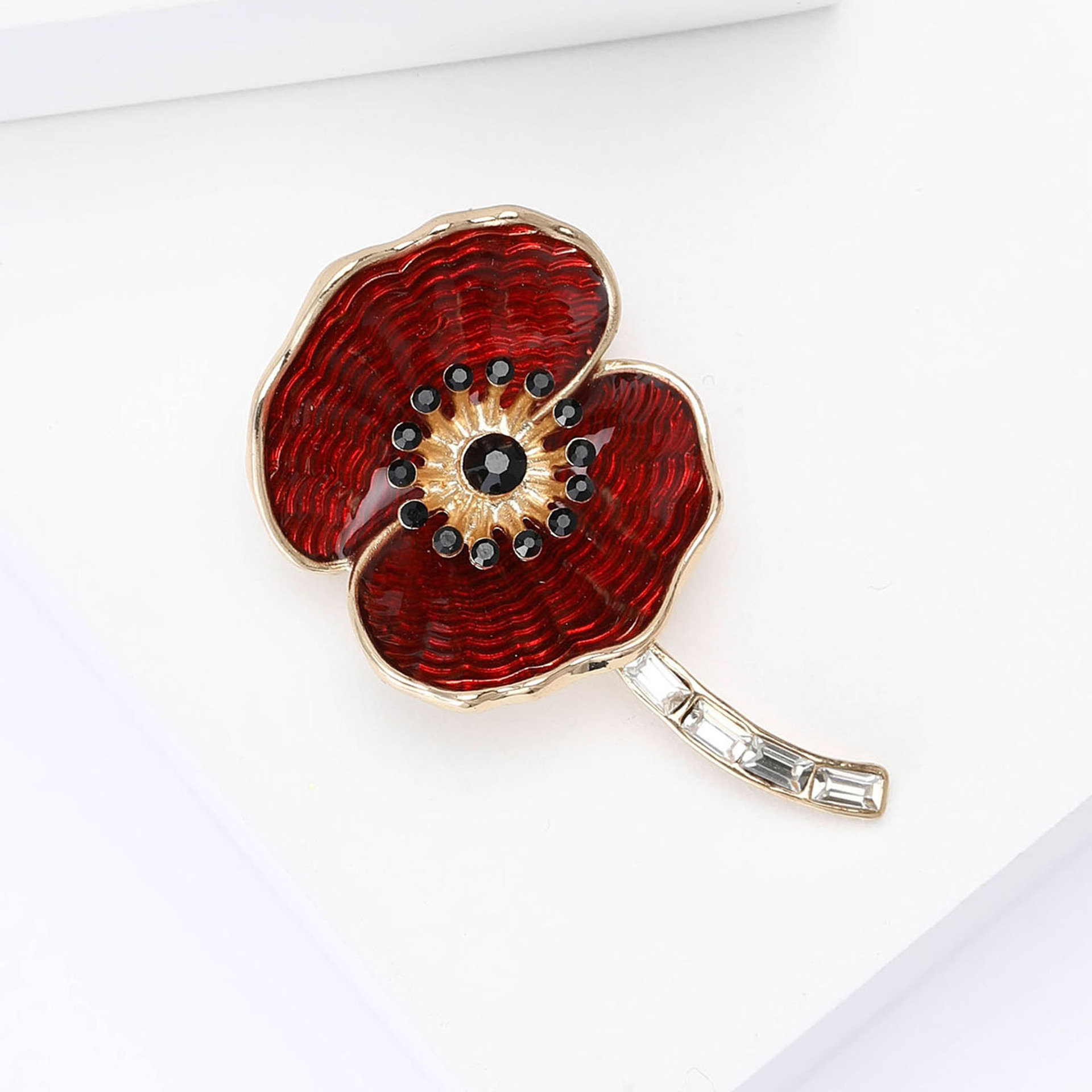 New Creative Alloy Enamel PP Poppy Flower Brooch Fashion All-match Women's Suit Coat Corsage Jewelry Pin